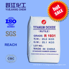 Отличная тонировочная прочность Рутиловый диоксид титана для пластмасс, керамики и бумаги (R1931)